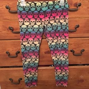 Multi colored skull design leggings